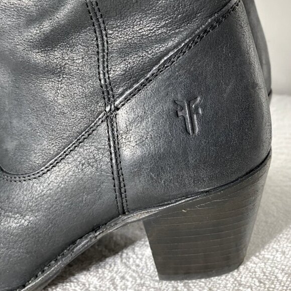 Frye Black Leather Jackie Button Short Western Style Boots Ankle Boots 7.5 - Picture 12 of 14